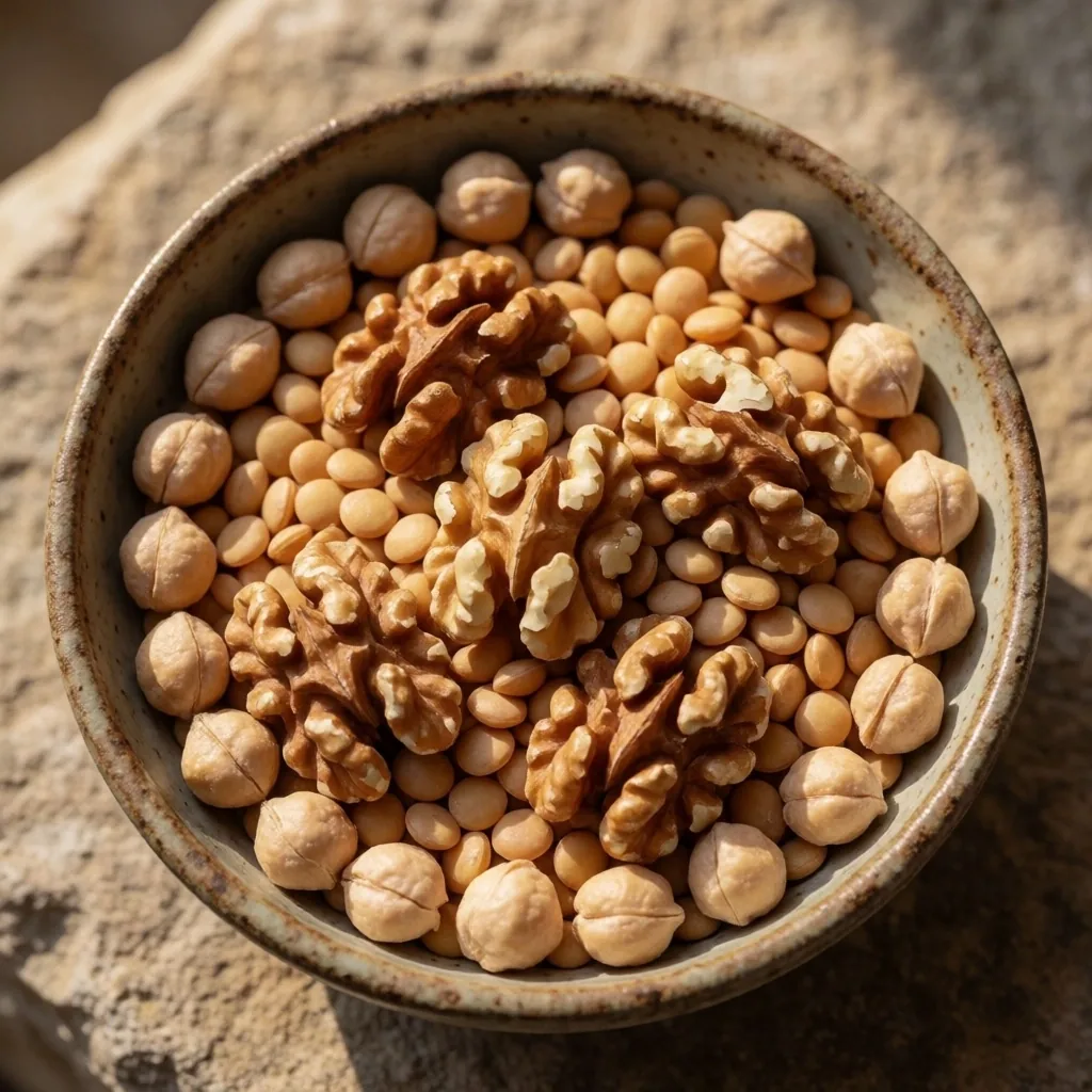 Garbanzos, lentejas y nueces como fuentes de zinc